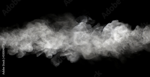 smoke steam isolated black background 