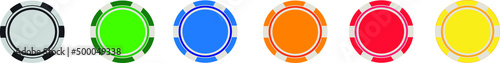 Vector illustration of colorful poker chip balls on a white background