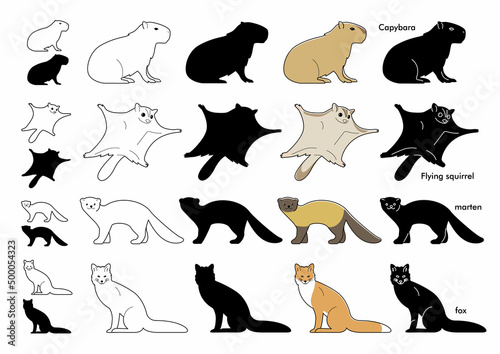 silhouettes of animals
