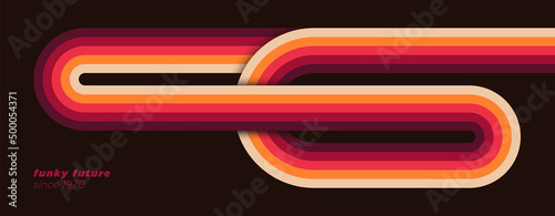 Retro pattern design in abstract style with colorful lines. Vector illustration.
