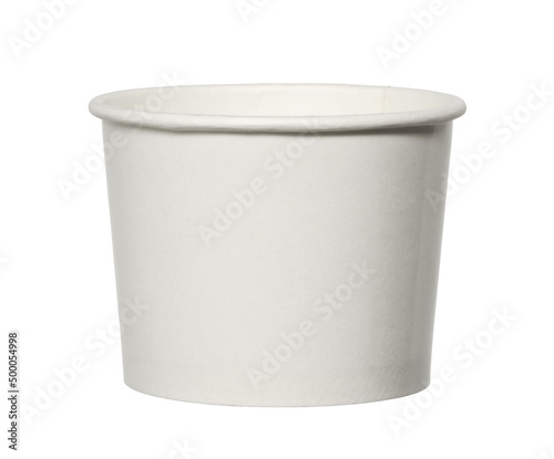 Paper ice cream cup disposable (with clipping path) isolated on white background