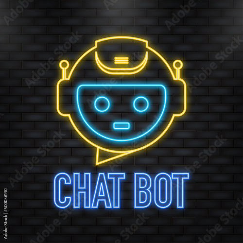 Chatbot icon concept, chat bot or chatterbot. Robot Virtual Assistance Of Website Or Mobile Applications. Vector illustration.