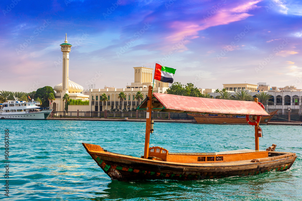 Abra wooden boat in Dubai
