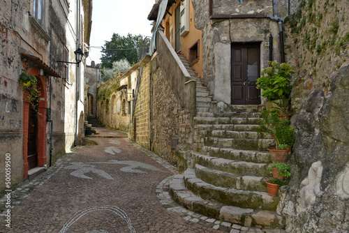 Closeup of a street in Lenola in Italy photo