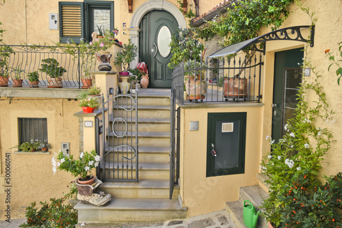 Typical house in Castelmezzano, a village in the Basilicata region of Italy. photo