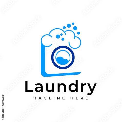 Laundry Wash Icon Logo Design Element