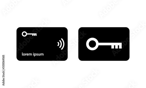 Electronic key icon. Hotel room card sign. Unlock symbol, signs. flat Vector concept isolated web, mobile and logo