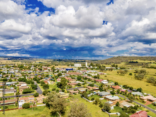 Aerial view of Inverell town in New South Wales, Australia photo