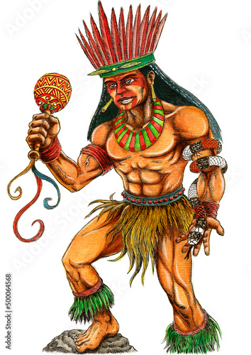Curandeiro tupinambá.
Entidade da Umbanda sagrada.