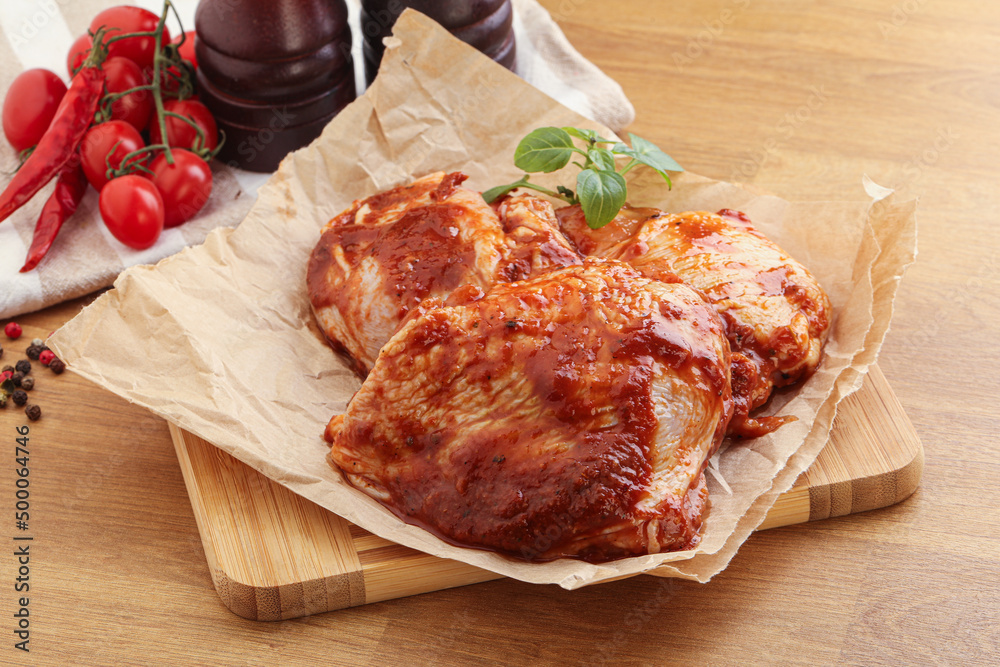 Marinated chicken leg in tomato sauce Marinated chicken leg in tomato sauce