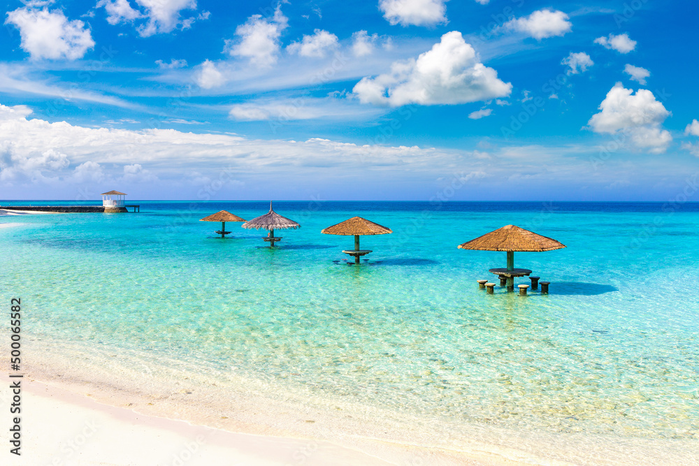 Parasol on a tropical beach