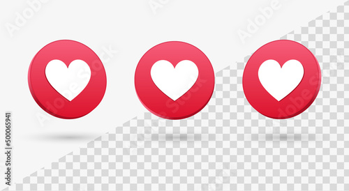 3d like icon love social sign in modern glossy speech bubble for social media notification icons - feedback rating , heart favorite buttons 3d social network reactions
