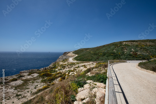 Panoramic view of Zurrieq village in Malta. wied fulija Maltese countryside. landscape in malta