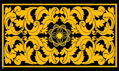 Floral pattern. wood carving pattern