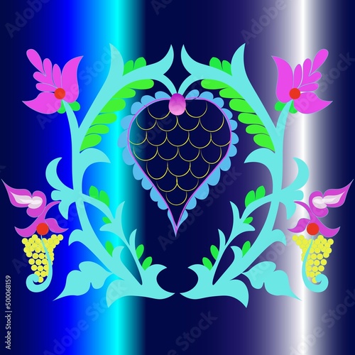 Floral pattern. wood carving pattern