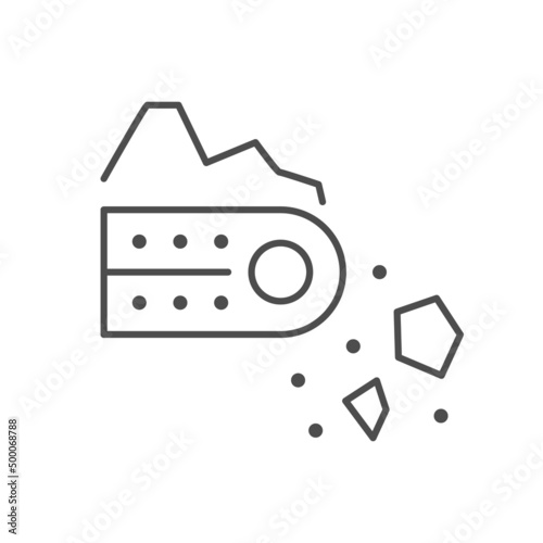 Industrial conveyor line outline icon