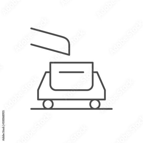 Metal casting line outline icon