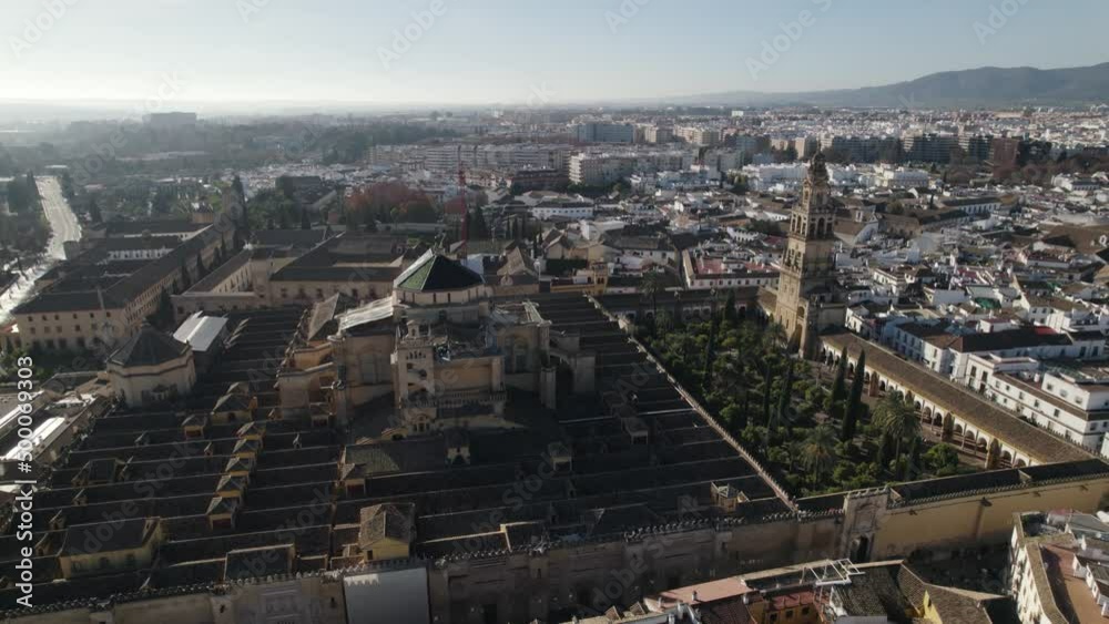 Stately historical Great Mosque (Mezquita) in Cordoba, Spain; aerial Stately historical Great Mosque (Mezquita) in Cordoba, Spain; aerial