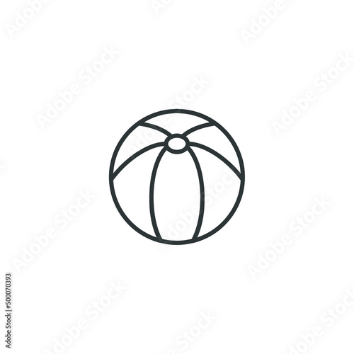 Vector sign of the beach ball symbol is isolated on a white background. beach ball icon color editable.