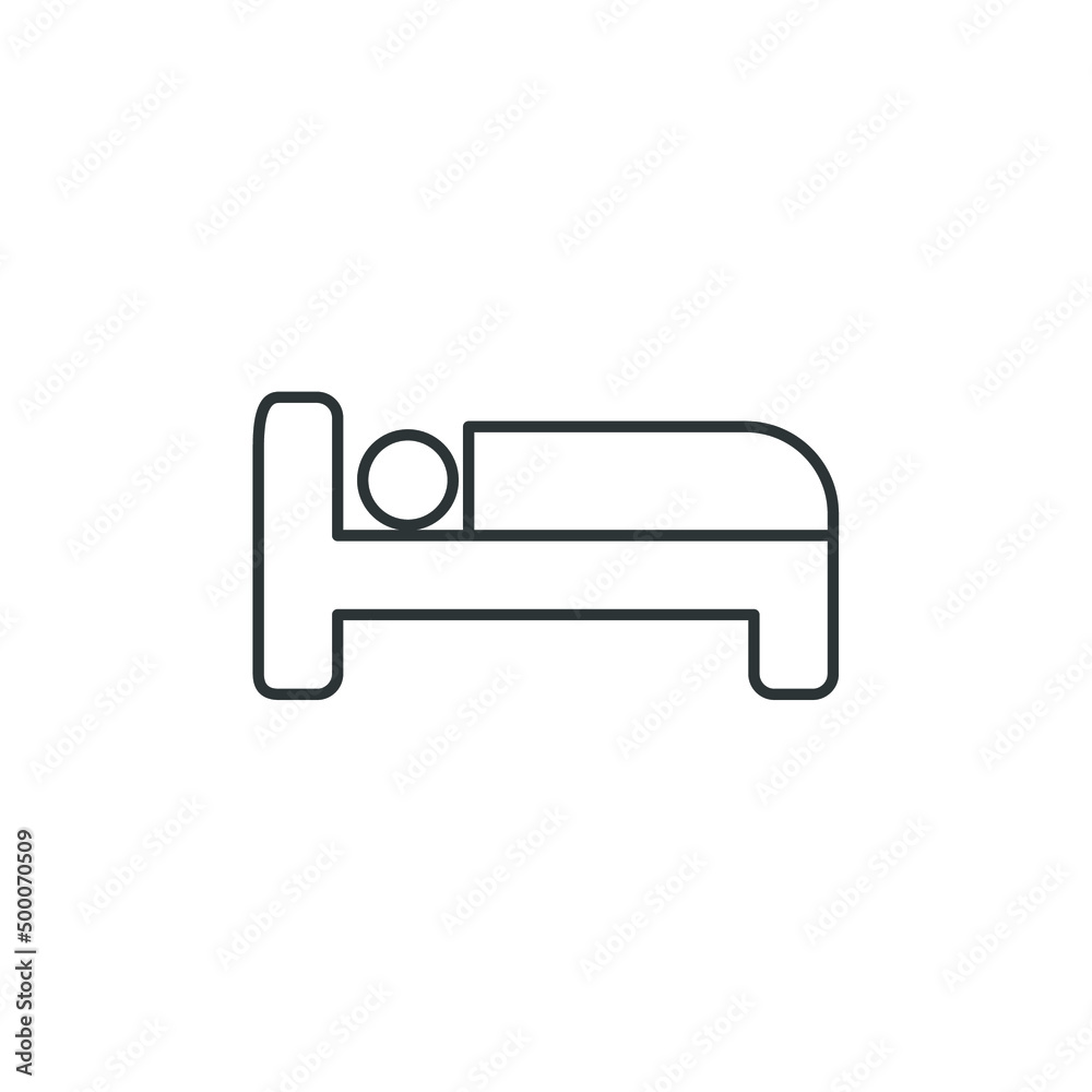 Vector sign of the bed symbol is isolated on a white background. bed icon color editable. Vector sign of the bed symbol is isolated on a white background. bed icon color editable.