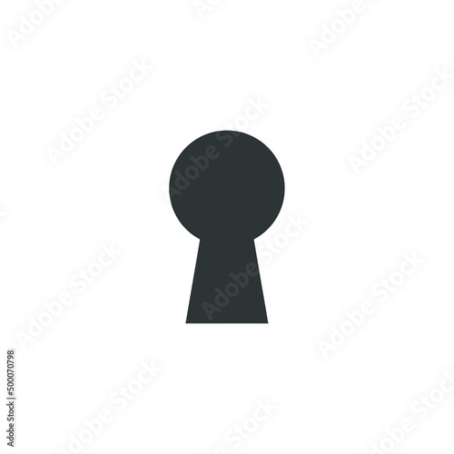 Vector sign of the Black key hole symbol is isolated on a white background. Black key hole icon color editable.