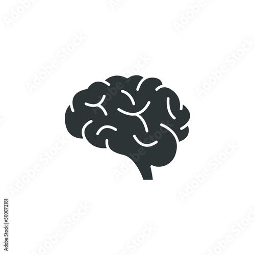 Vector sign of the brain symbol is isolated on a white background. brain icon color editable.