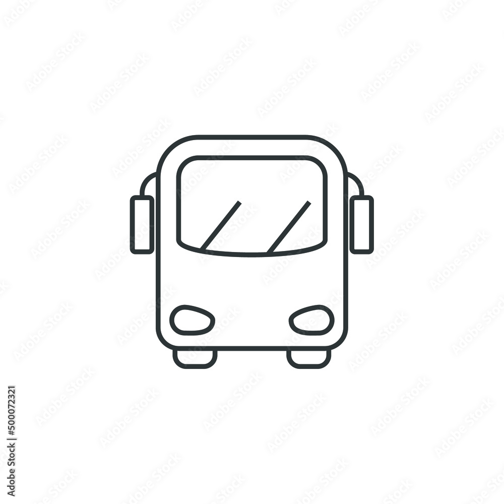 Vector sign of the bus symbol is isolated on a white background. bus icon color editable.