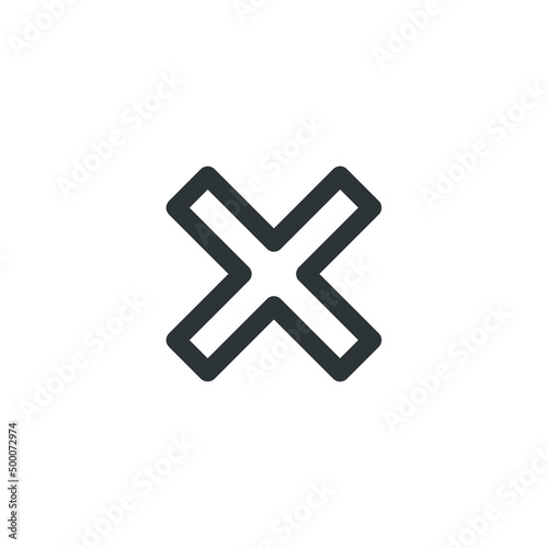 Vector sign of the cross symbol is isolated on a white background. cross icon color editable.
