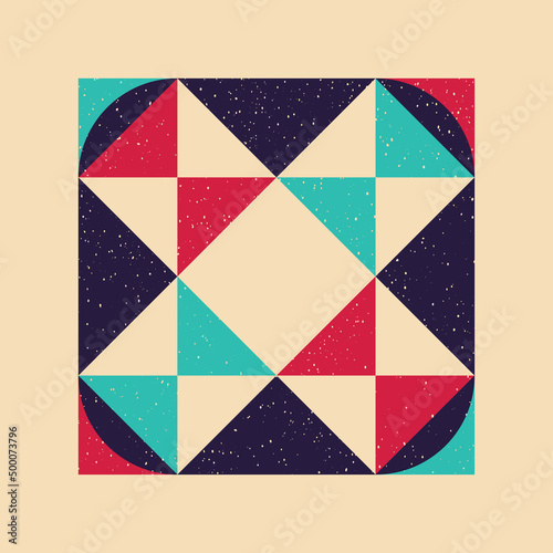 Geometric object with riso print effect. Vector. Graphic element for fabric, textile, clothing, wrapping paper, wallpaper, poster. Graphic element. Perfect For your own decoration or design © Татьяна Горбатюк