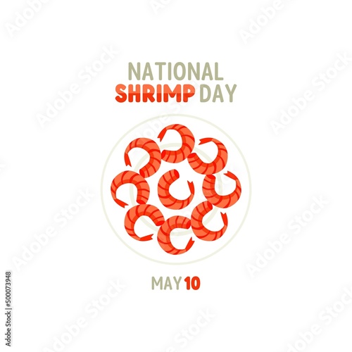 vector graphic of national shrimp day good for national shrimp day celebration. flat design. flyer design.flat illustration.