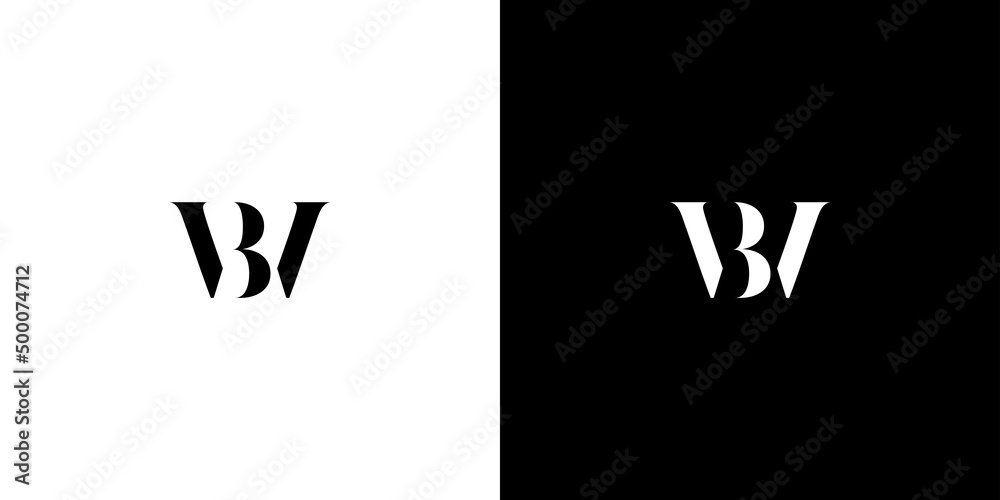 Modern and unique BW letter initial monogram logo design 1 Modern and unique BW letter initial monogram logo design 1