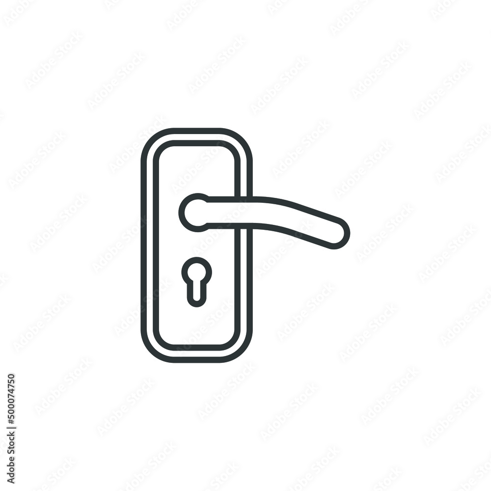 Vector sign of the door handle symbol is isolated on a white background. door handle icon color editable. Vector sign of the door handle symbol is isolated on a white background. door handle icon color editable.