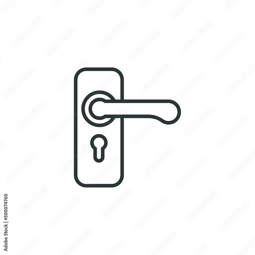 Vector sign of the door handle symbol is isolated on a white background