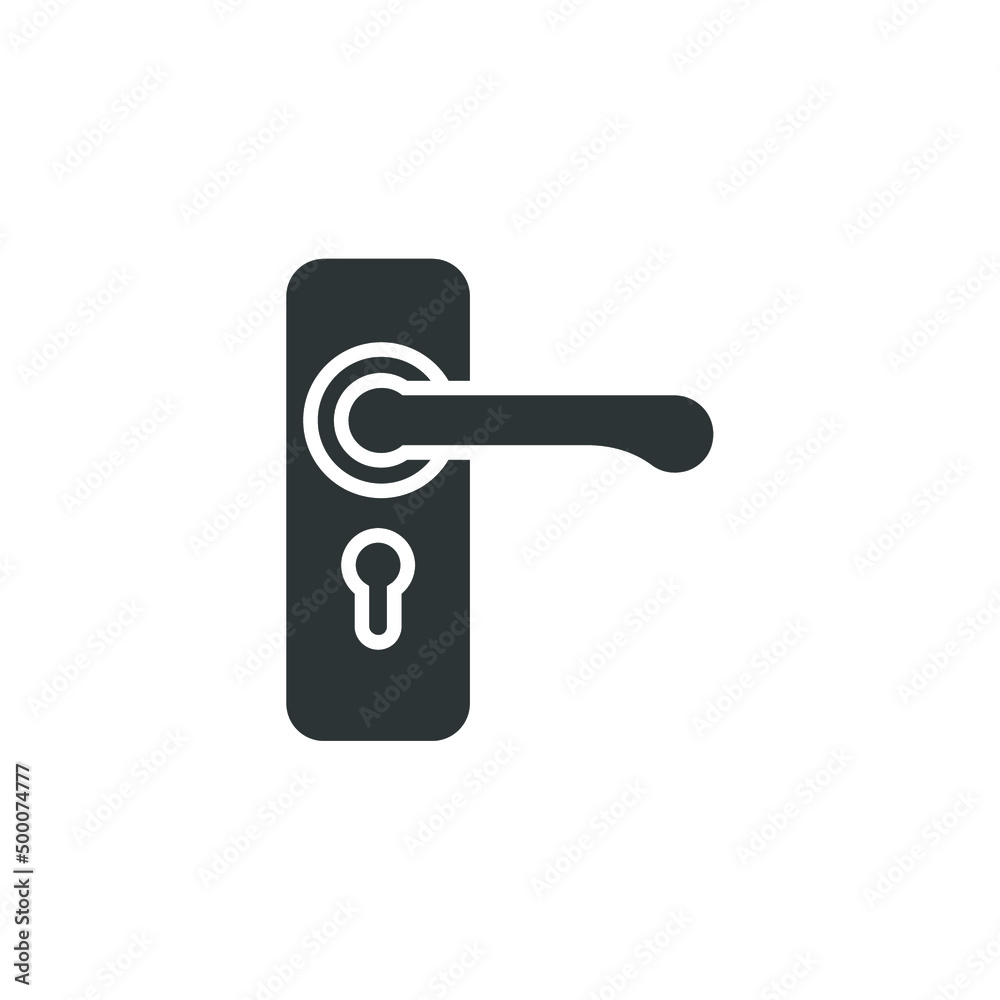 Vector sign of the door handle symbol is isolated on a white background. door handle icon color editable. Vector sign of the door handle symbol is isolated on a white background. door handle icon color editable.