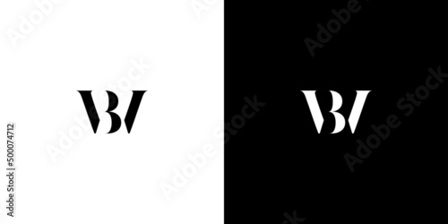 Modern and unique BW letter initial monogram logo design 1