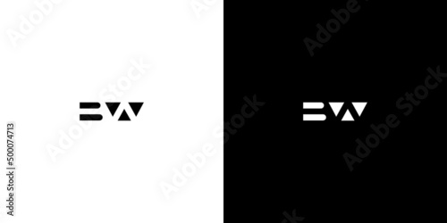 Modern and unique BW letter initial monogram logo design 2