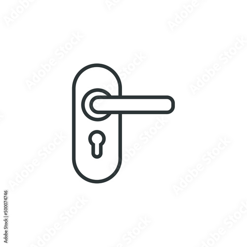 Vector sign of the door handle symbol is isolated on a white background. door handle icon color editable.