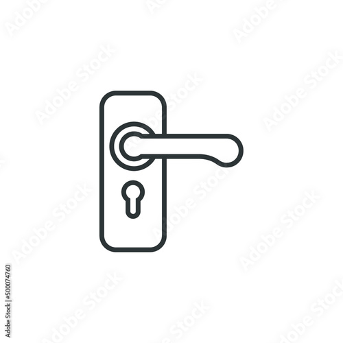 Vector sign of the door handle symbol is isolated on a white background. door handle icon color editable.