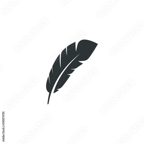 Vector sign of the feather symbol is isolated on a white background. feather icon color editable.