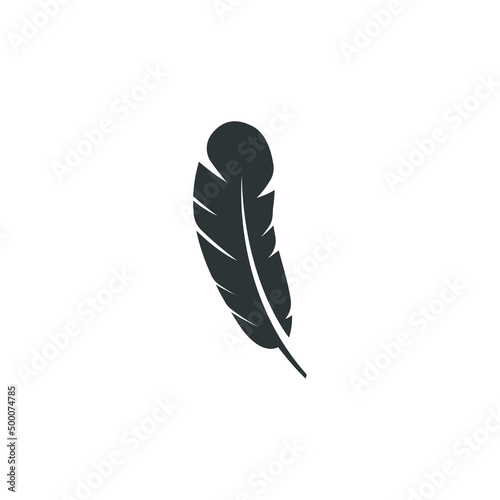 Vector sign of the feather symbol is isolated on a white background. feather icon color editable.