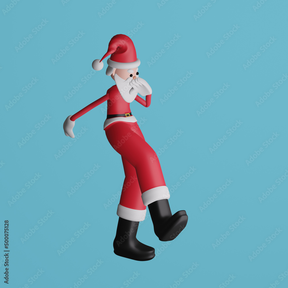 Dancing Santa Claus. 3D rendering, 3D illustration. Dancing Santa Claus. 3D rendering, 3D illustration.