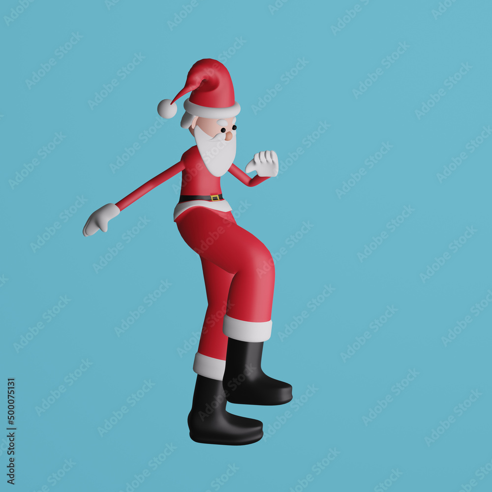 Dancing Santa Claus. 3D rendering, 3D illustration. Dancing Santa Claus. 3D rendering, 3D illustration.