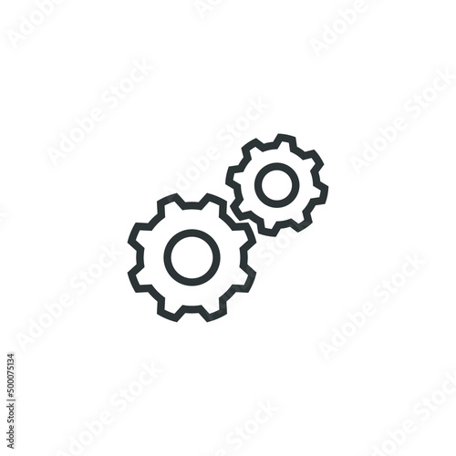 Vector sign of the gear symbol is isolated on a white background. gear icon color editable.