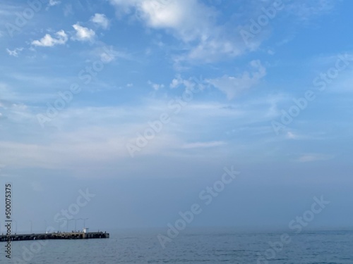 Copy space on the beautiful blue sky over the sea.  Fresh air.  Good weather. © Sarah Saa