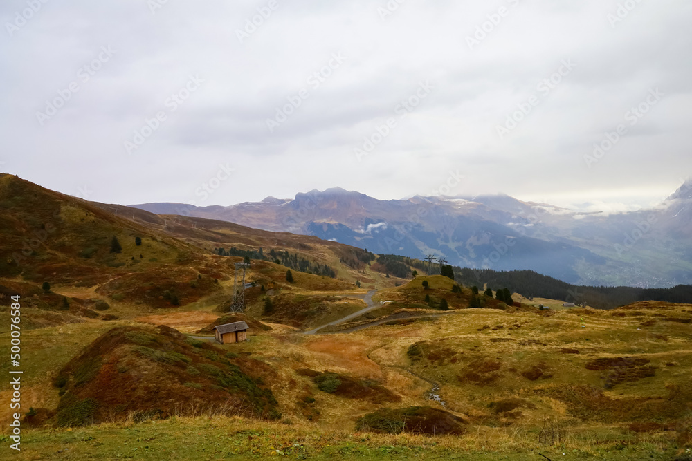View of Landscape mountain in autumn nature and environment at interlaken,swiss