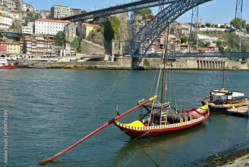 Porto view with traditional Portwine transport boat  - Portugal  © insideportugal