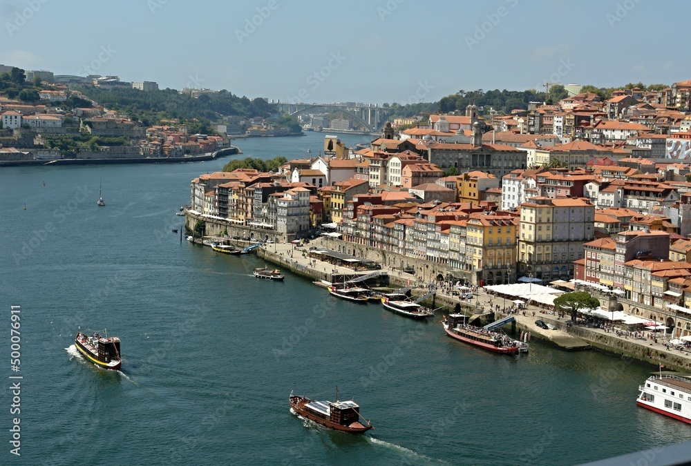 Porto panoramic view with Douro river and Zona Ribeira - Portugal 