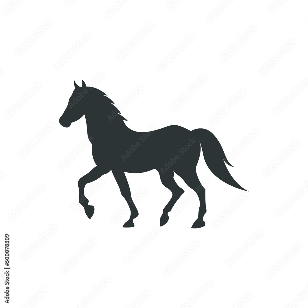 Vector sign of the horse symbol is isolated on a white background. horse icon color editable.