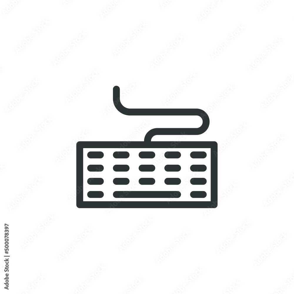 Vector sign of the keyboard symbol is isolated on a white background