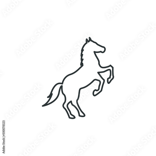 Vector sign of the horse symbol is isolated on a white background. horse icon color editable.